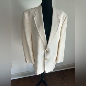 Stafford Cream Blazer Jacket | Size 40R | Classic Tailored Mens| Elegant Neutral